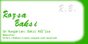 rozsa baksi business card